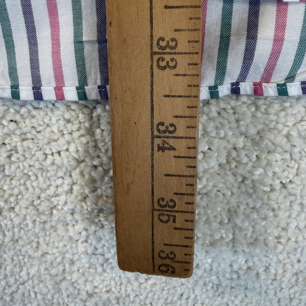 Y2K Lands End Mens Striped Button Down Shirt Classic Fit Long Sleeve 100% Cotton - Picture 9 of 9